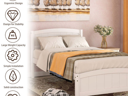 Platform Bed & Headboard, Footboard And Wood Slat Support