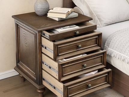 Farmhouse Nightstand With 4 Drawers