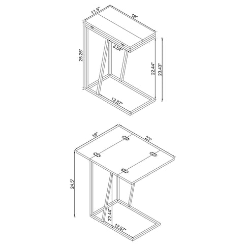 Rectangle Accent Table - Gray