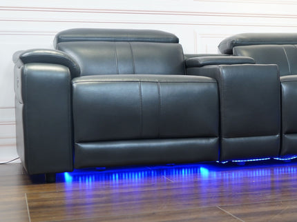 L - Shaped Recliner Sectional Sofa With Bluetooth Speakers, Wireless Charging, LED Lights