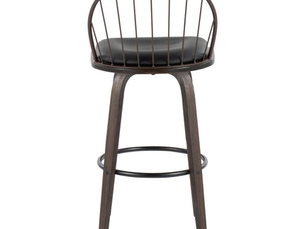 Riley - Industrial / Urban Fixed Height Barstool With Swivel With Removable Cushion (Set of 2)