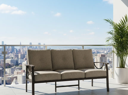 All-Weather 3 Seat Patio Sofa With Cushions