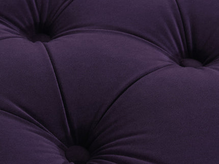 Dawn - Tufted Round Ottoman Nailhead Accents - Purple