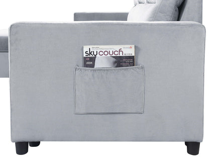 Ivy - Reversible Sleeper Sectional Sofa With Storage Chaise And Side Pocket