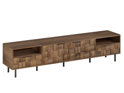 TV Stand With 2 Drawers, Media Console Table For TVs Up To 85'' - Natural