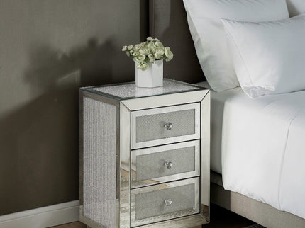 Noralie - Accent Table - Silver / Mirror
