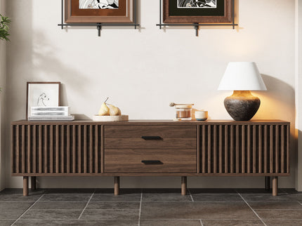 TV Stand For TVs Up To 80", Media Entertainment Center With Ample Storage - Dark Brown