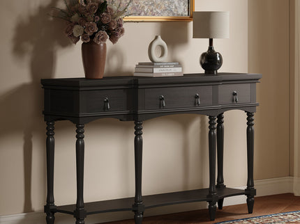 Retro Console Table With 3 Soft Close Drawers