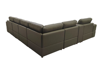 Large - Arm Upholstery Modular Sectional With Custom Configuration - Olive Green