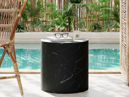 Cylindrical Design, Outdoor Lightweight Concrete Side Table