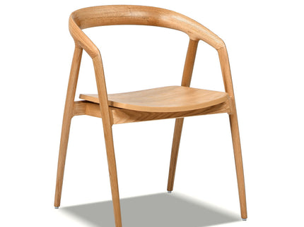 Simeon - Scandinavian Sculpted Dining Chair - Warm Natural Brown