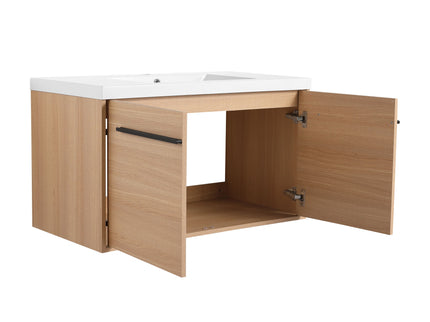Bathroom Vanity Set With Resin Countertop Sink, 2 Doors