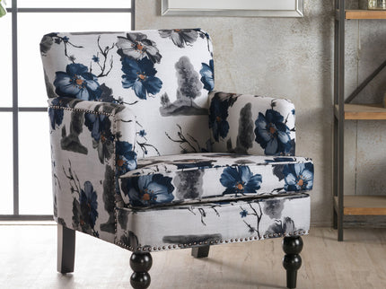Club Chair With Tapered Birch Wood Legs - Multicolor