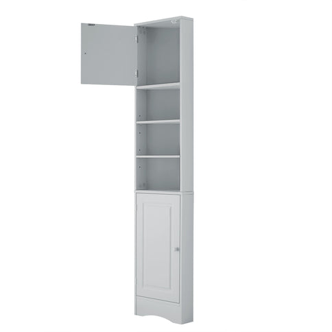 Multi Functional Corner Cabinet With Adjustable Shelves And 2 Doors