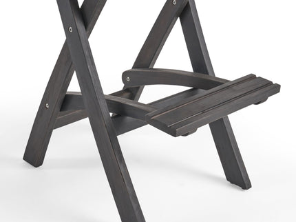 Outdoor Folding Acacia Wood Barstools With Rattan Backrest And Seat