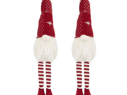 Christmas Gnomes Decorations, Christmas Table Home Ornaments For Holiday Party Gifts (Set of 2) - White / Red