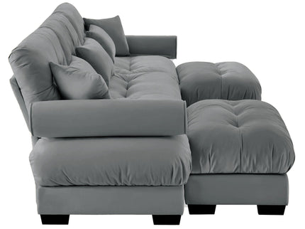 Super Comfort Oversized Modular Sectional Sofa With Movable Ottoman