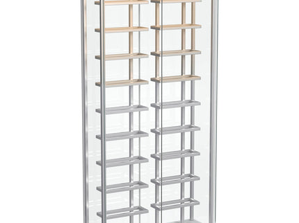Wine Storage LED Curio Cabinet - Chrome