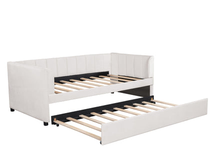 Upholstered Daybed With Ergonomic Design Backrest