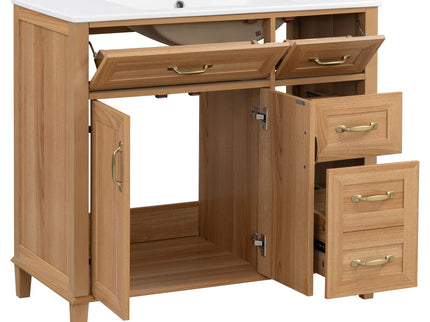 Bathroom Vanity With Sink, Soft Close Doors & Drawers - Wood