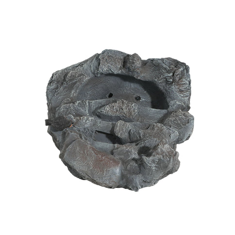 Concrete Rock Waterfall Fountain With LED Lights, Outdoor Garden Decor