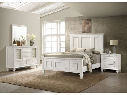 Dennis - 4 Piece Eastern King Bedroom Set - Cream White