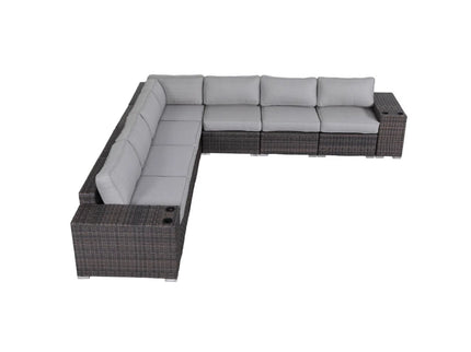 Modern Rattan Wicker Seating Group With Cushions