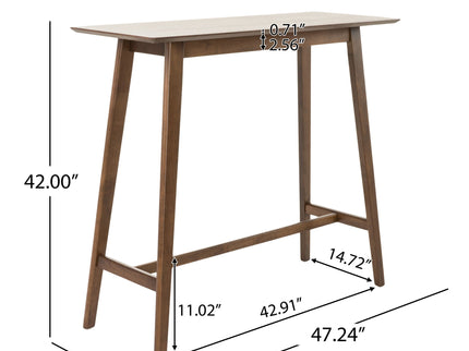 Bar Height Dining Table With Splayed Legs And Elongated Rectangular Top