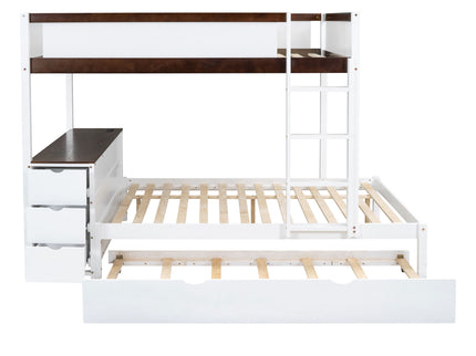 Bunk Bed With Twin Size Trundle, Storage And Desk