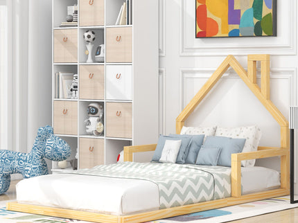 Floor Bed With House Shaped Headboard