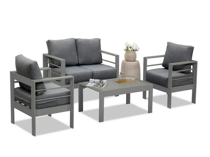 Patio Armchairs With Thick Cushions, All Weather (Set of 2) - Gray / Gray