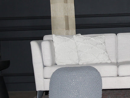 Semi Rounded Pouf, Cable Knitted, Perfect Seating
