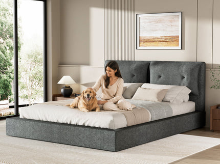 Airframe - Upholstered Bed Frame With Double Layered Upholstered Headboard