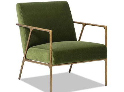 Aerin - Hammered Brass Upholstered Accent Arm Chair