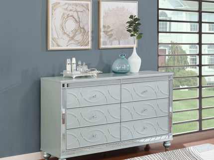 Arabesque - 6 Drawer Dresser - Silver