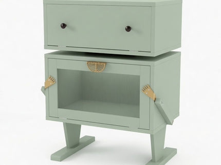 Robot LED Nightstand With 360° Rotating Drawer