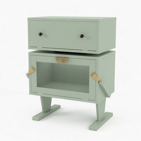 Robot LED Nightstand With 360° Rotating Drawer
