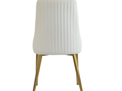 Modern Sponge-Filled Dining Chair, Solid Wood Metal Legs, Suitable For Restaurants, Living Rooms And Rooms (Set of 2) - White