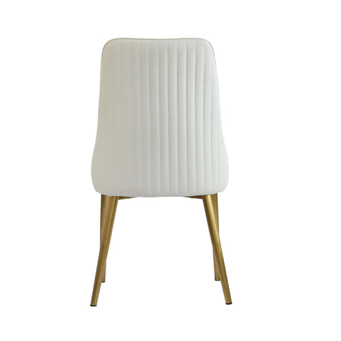 Modern Sponge-Filled Dining Chair, Solid Wood Metal Legs, Suitable For Restaurants, Living Rooms And Rooms (Set of 2) - White