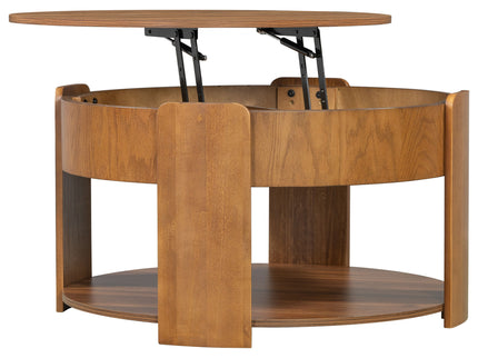 Round Lift Top Coffee Table With Hidden Storage