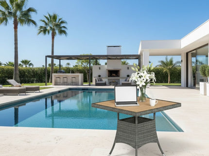 All-Weather Square Rattan Patio Dining Table