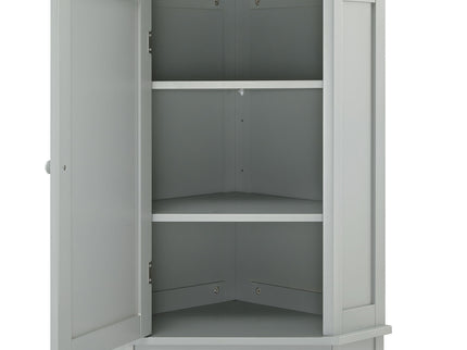 Bathroom Cabinet Triangle Corner Storage Cabinet With Adjustable Shelf Modern Style