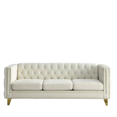 Upholstered Couch Sofa With Button Tufting For Living Room