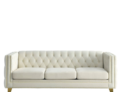 Modern Sofa With Button Tufting, Upholstered Couch For Living Room