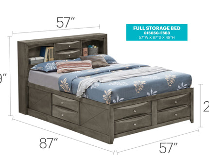 Modern Design Storage Bed With Bookcase Headboard