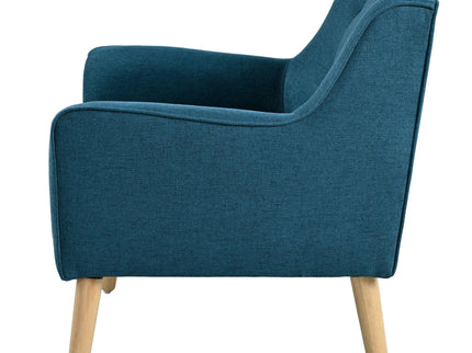 Modern Arm Chair With Tufted Back And Wooden Legs