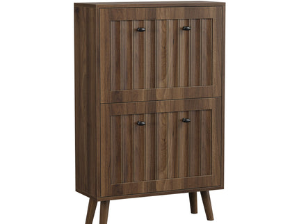 Shoe Cabinet, Upright Storage Unit - Walnut