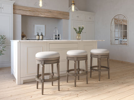 Rustic Elegance Backless Swivel Stool
