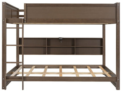 Bunk Bed With Storage Cabinets And USB Ports