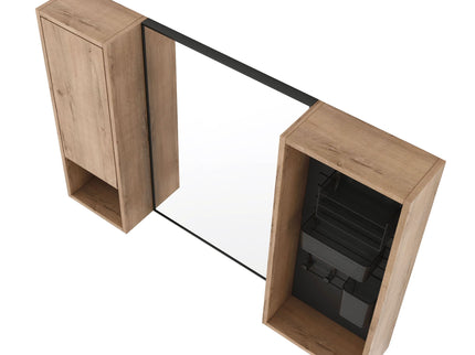 41.6" Wall Mounted Bathroom Cabinet With Soft Close Door, Storage Cabinet Featuring - Imitative Oak